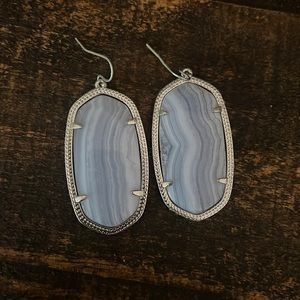 Elle Silver/Blue drop earrings.